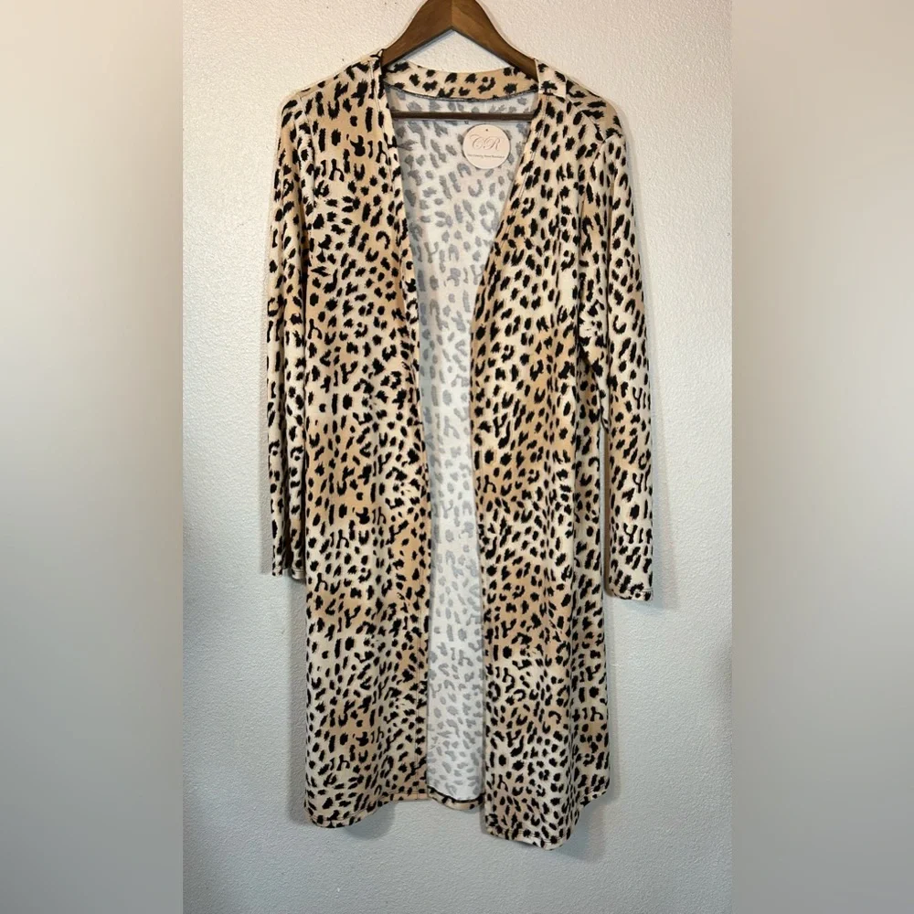 Charity Rose Leopard Long Cardigan NWT  XL
